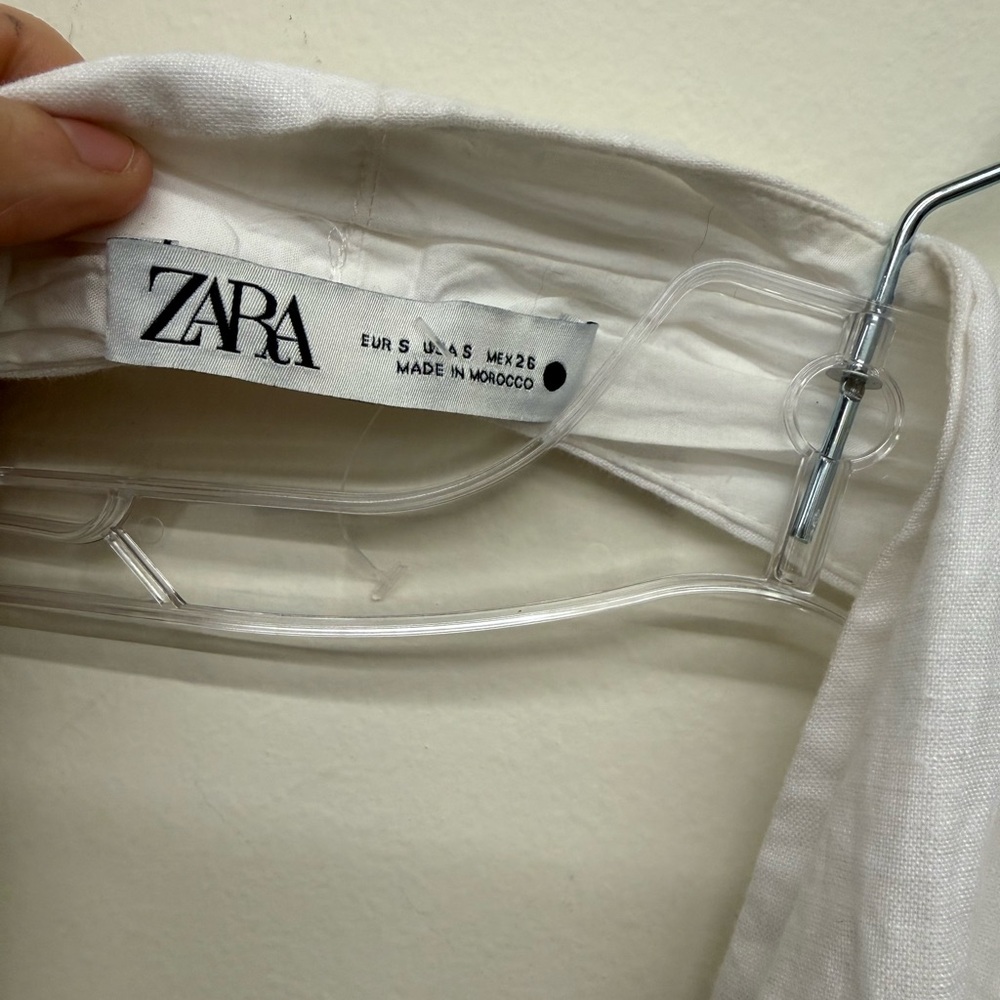 Zara White Linen Backless Eonen Macrame Fringe Halter Size S - Picture 10 of 10